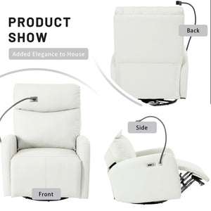 English Elm 270° Power Swivel Rocker Recliner Chair - Electric Glider With Usb Ports For Ultimate Comfort & Style W1028S00028
