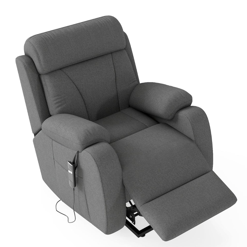 English Elm Power Lift Recliner For Seniors – Compact Electric Chair In Dark Gray Snowflake Velvet, Remote Control W1028S00052-GIGA