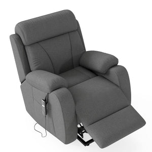 English Elm Power Lift Recliner For Seniors – Compact Electric Chair In Dark Gray Snowflake Velvet, Remote Control W1028S00052-GIGA