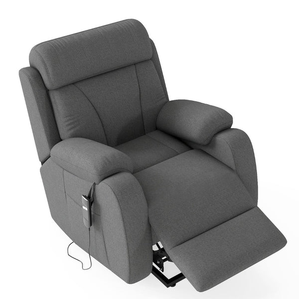 English Elm Power Lift Recliner For Seniors – Compact Electric Chair In Dark Gray Snowflake Velvet, Remote Control W1028S00052-GIGA