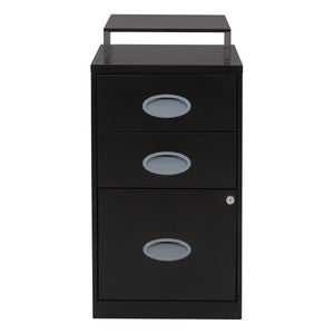 OSP Home Furnishings Metal File Cabinet Black