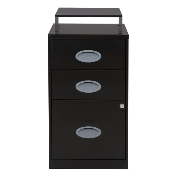 OSP Home Furnishings Metal File Cabinet Black