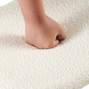 English Elm Beige Boucle Dining Chairs Set Of 4 - Mid-Century Modern Comfort With Curved Backrest & Metal Legs W1164P195038