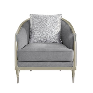 English Elm Fernando Chenille Accent Chair with Pocket Coil Cushion and Champagne Metal Detail B2726P433397
