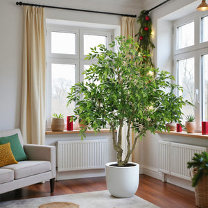 English Elm 7ft Artificial Banyan Tree Sculpted Trunk Silk Foliage Large Indoor Statement Plant W2945P458774