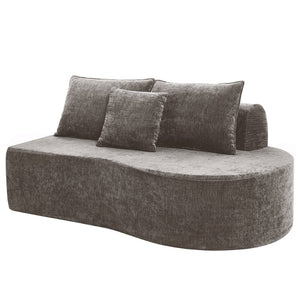 English Elm 138.6" Curved Modular Sectional Sofa Low Profile High Density Foam Living Room Lounge Light Brown N767P366006L