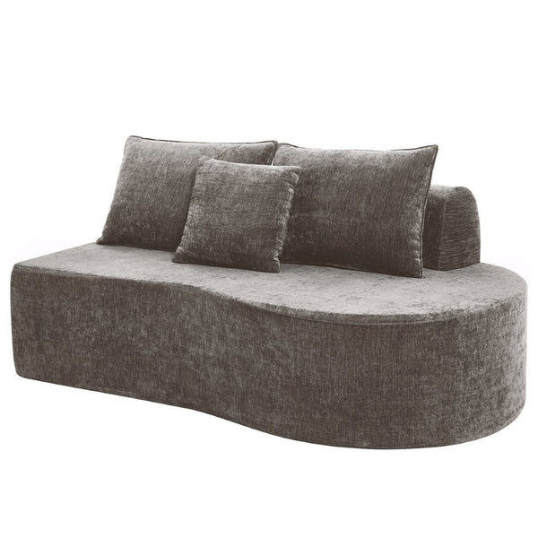 English Elm 138.6" Curved Modular Sectional Sofa Low Profile High Density Foam Living Room Lounge Light Brown N767P366006L