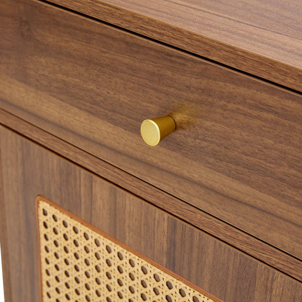 English Elm Multi-Functional Walnut Mdf Shoe Cabinet - Elegant Nordic & Industrial Design With Smart Storage Solutions W3226P278928