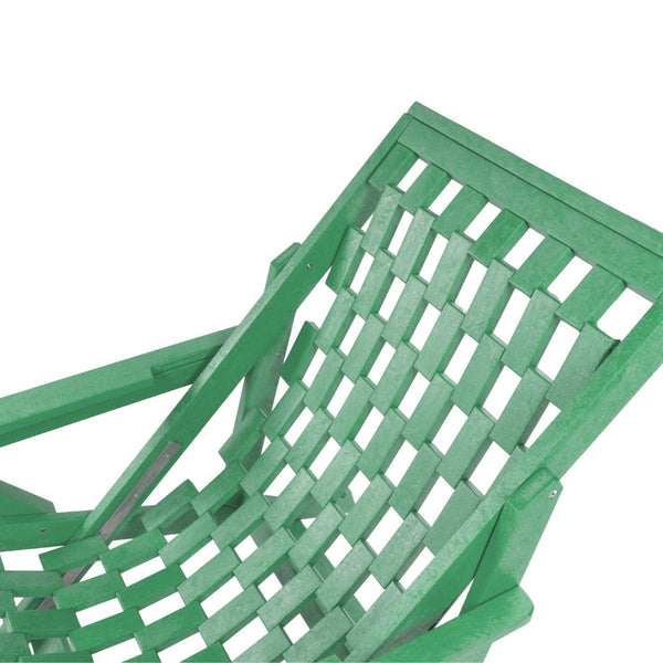 English Elm Pinecrest Outdoor Folding Lounge Chair Recycled Hdpe Reclining Patio Seat with Cushion Green B2745P409692