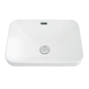 English Elm BB12-18-101, Integrated White Ceramic Basin Glossy Drop-In Sink Easy-Clean Rounded Edges Stylish Durability W1865P279822