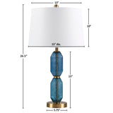 510 Design Zirconia Glam/Luxury Faceted Blue Glass Table Lamp FB153-1182 Blue