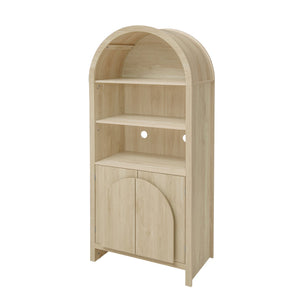 English Elm Arched Modern Farmhouse Storage Cabinet With Adjustable Shelves For Kitchen, Living Room & More W688P278910