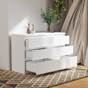 English Elm 19.7-inch Matte Finish 3 Drawer Nightstand Set of 2 Handle Free Modern Bedroom Storage White W3151S00079