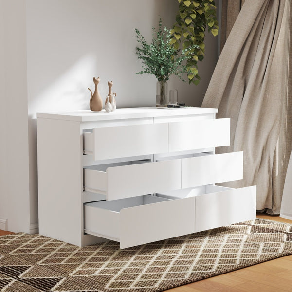 English Elm 19.7-inch Matte Finish 3 Drawer Nightstand Set of 2 Handle Free Modern Bedroom Storage White W3151S00079