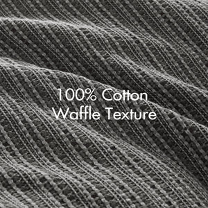 English Elm 3PCS Waffle Washed Comforter Set Full/Queen with Breathable 100% Cotton Face and Plush 270G Fill Charcoal 11.5 L x 9.5 W x 8 H B035P341120