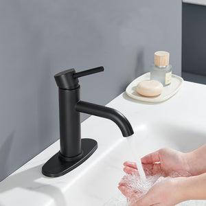 English Elm Single Handle Bathroom Faucet - Matte Black Stainless Steel Lavatory Faucet For Modern Spaces P2 T3177P388139-GIGA