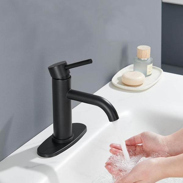 English Elm Single Handle Bathroom Faucet - Matte Black Stainless Steel Lavatory Faucet For Modern Spaces P2 T3177P388139-GIGA