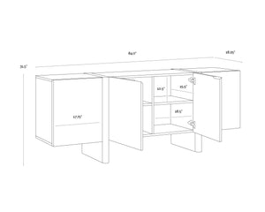 Sunpan Ewan Sideboard – Two-toned Oak Beauty With Rich Graining, Modern Design & Functional Storage Solution Brown Wood 111794
