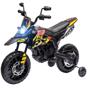 English Elm Qaba Kids Electric Dirt Bike 6v Battery Powered Ride on with Training Wheels Ages 3 to 8 Yellow W2225P249806