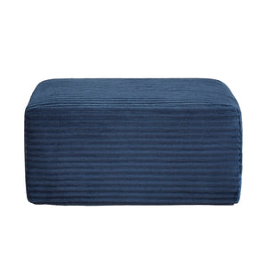 English Elm L-shaped Corduroy Cloud Sectional with Ottoman for Modern Living Room Comfort Blue W2339P411751