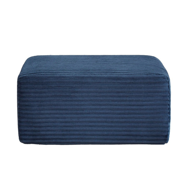 English Elm L-shaped Corduroy Cloud Sectional with Ottoman for Modern Living Room Comfort Blue W2339P411751