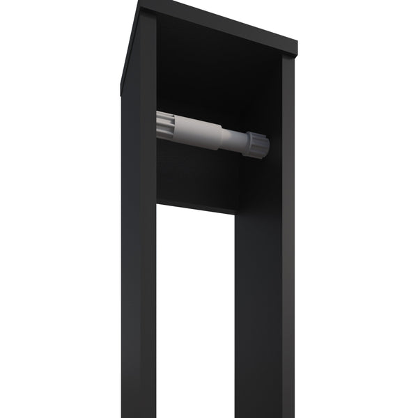 English Elm Supai Compact Vertical Toilet Paper Stand in Melamine for Small Bathrooms — Slim Freestanding Storage Black 29.1 L x 7.1 W x 3.1 H B128P237159