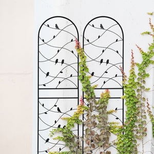 English Elm 4 Pack Powder-coated Metal Garden Trellis Panels Rustproof Climbing Plant Support Outdoor W1586P268006