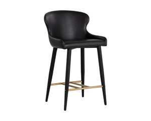 Sunpan Evora Counter Stool - Sleek Minimal Design With Faux Leather Comfort And Stylish Metal Legs Black Faux Leather 112211