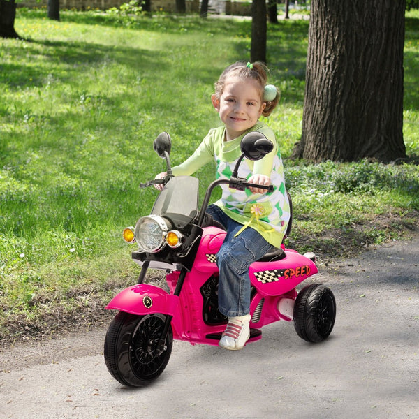 English Elm Qaba Kids 6v Electric Chopper Ride on Three Wheel Motorbike with Lights and Music Pink W2225P249814