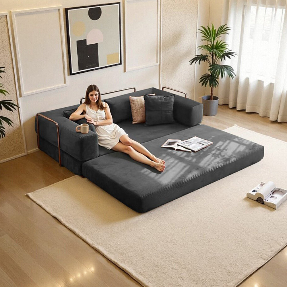 English Elm 2-In-1 Convertible Modular Sofa Bed With Memory Foam - Effortless Setup, Space-Saving Comfort For Any Room W3653P355616