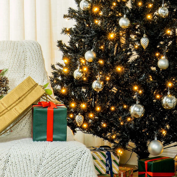 English Elm 6.5ft Flocked Artificial Pine Tree with 400 Led Lights and Remote Indoor Holiday T3971P401160