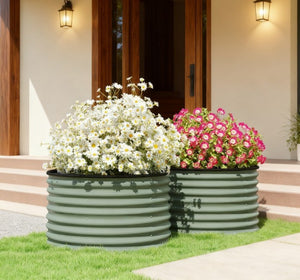 English Elm Garden Galvanized Steel Raised Planter with Integrated Trellis for Climbing Vines Outdoors T3971P422045