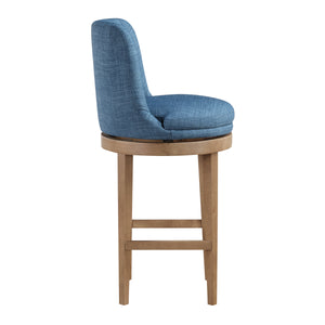 OSP Home Furnishings Rowan - Set of 2 Swivel Barstool Navy/Medium Oak
