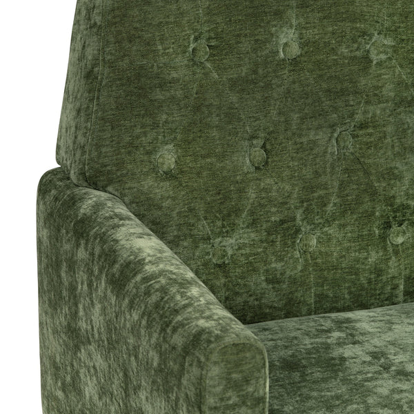 Crestview Collection Modern Accent Chair - Stylish Upholstered Furniture With Button Tufting And Gold Legs For Any Room Green Solid Wood Evfzr4352egrn