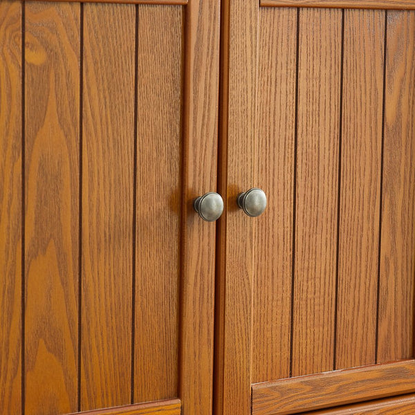 English Elm 72.4" Tall Storage Cabinet with 8 Doors and 4 Shelves, Smooth Surface, Vintage Handles, Sturdy Base and Hinge Oak W2275P269080