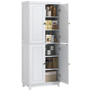 English Elm Homcom 72.5" Tall Kitchen Pantry Cabinet With Soft-Close Doors, Adjustable Shelves & Stylish Design W2225P217114