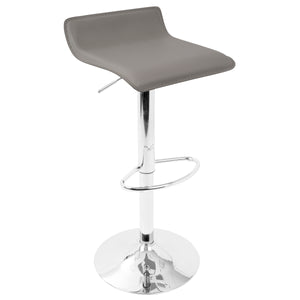 English Elm Spyra-Ale Illuminated Adjustable Bar Set with Etched Acrylic Top, Chrome Frame & Grey PVC Stools B202S01474
