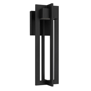 English Elm 18 Inch Matte Black Integrated Led Outdoor Sconce with Sandblast Glass Diffuser B370P414031