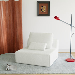 English Elm Oversized Modular Sectional Sofa with Plush Foam Support and Frameless Design for Cozy Lounging Creamy White W3361P346270