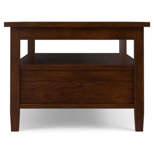 English Elm Warm Shaker Solid Wood Coffee Table with Two Drawers Russet Brown Transitional B136P429085