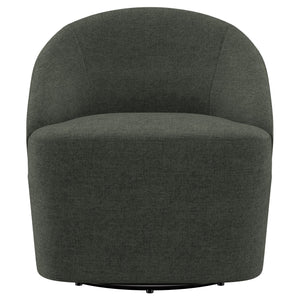 English Elm Denali Hunter Green Upholstered Swivel Chair — Rounded Barrel Back, Sloping Arms, Cozy Modern Accent Seat B062P353266