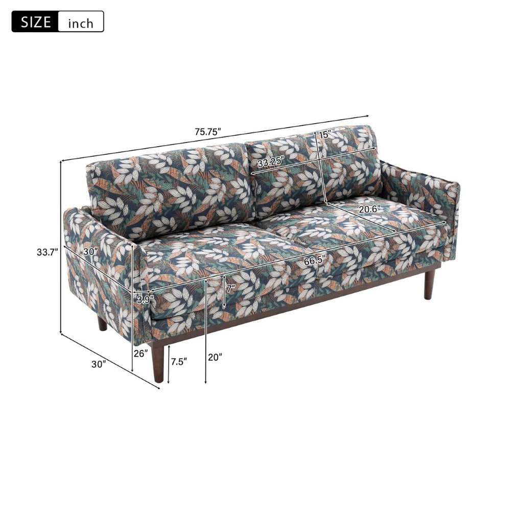 English Elm Modern Chenille Loveseat with Pocket Spring Cushions and Rubberwood Legs for Living Room Green N763P347228F