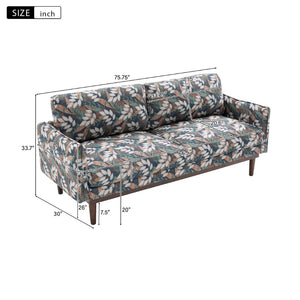 English Elm Modern Chenille Loveseat with Pocket Spring Cushions and Rubberwood Legs for Living Room Green N763P347228F