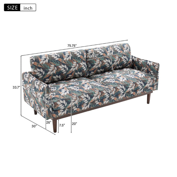 English Elm Modern Chenille Loveseat with Pocket Spring Cushions and Rubberwood Legs for Living Room Green N763P347228F