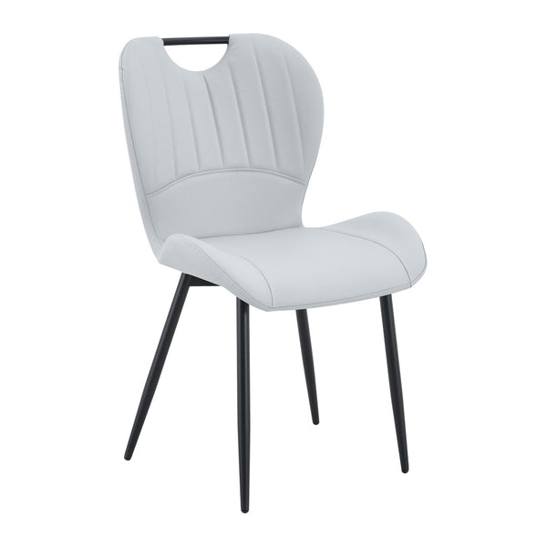 English Elm Set of 4 Olive Fabric Dining Chairs Ergonomic Cushion Black Steel Frame Modern Black,Light Gray W1151P454884
