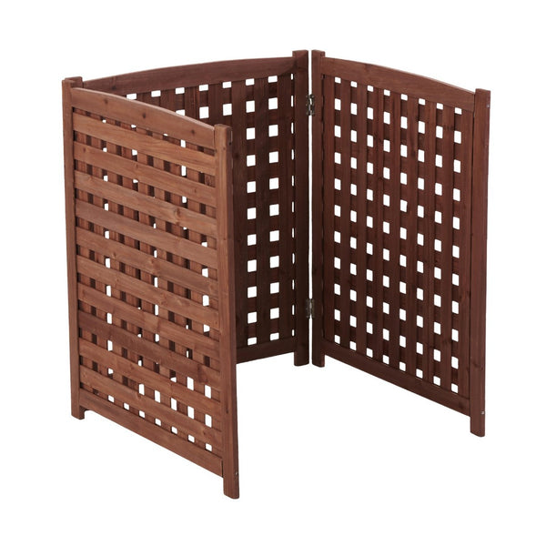English Elm 3-panel Outdoor Slatted Wood Enclosure Screen for Ac Units Patios and Garden Areas Brown W2640P290517