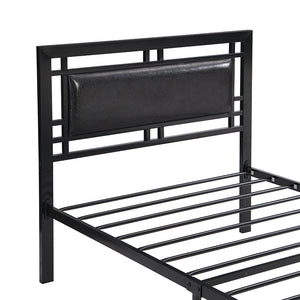 English Elm Twin Sturdy Metal Bed Frame for Twin Mattress — Quiet, Tool-Included Assembly, No Box Spring Needed, 300LB Capacity Black 43.7 L x 24 W x 3.35 H W2297P347753