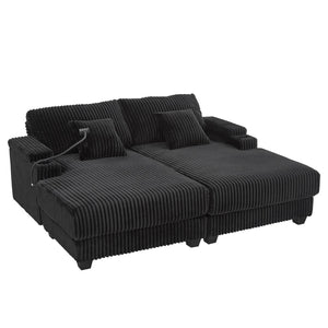 English Elm Swivel Barrel Accent Chair Chenille Tufted Round Club Seat for Living Room Lounge Black N719S002270B