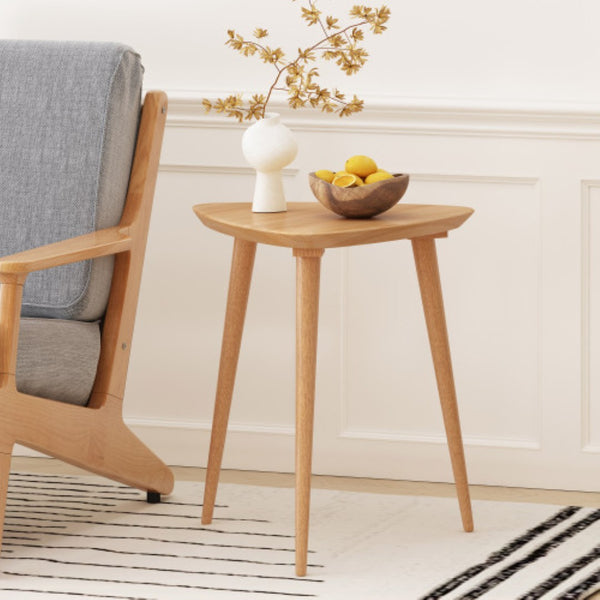 English Elm End Table Solid Rubberwood Egg Shaped Top Mid Century Modern Style for Living Room N771P221039K