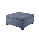 Madison Park Aspen Transitional Soft Close Storage Ottoman MP101-1002 Blue